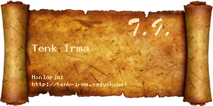 Tenk Irma névjegykártya